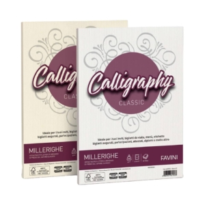 Calligraphy Favini Millerighe Rigato - fogli A4 - 200g/m² - Bianco - A690324 (conf.50 fogli)