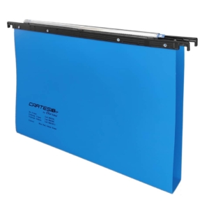 Cartelle sospese per cassetto in polipropilene Cartesio Bertesi 500 µm - Interasse 39 cm - Fondo a U3 cm - Blu (conf.25)