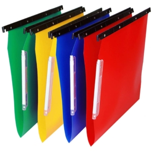 Cartelle Sospese per armadio in polipropilene Cartesio Bertesi 300 µm - Interasse 33 cm - Fondo a V - Assortite (conf.25)