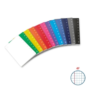 Quaderno a quadretti 4F A4 Pigna monocromo - colore Assortito - 80g/m² - 40 fogli