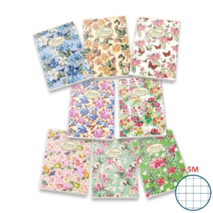 Quaderno a quadretti 5 mm A4 Pigna NATURE FLOWER - 80g/m² - 40 fogli