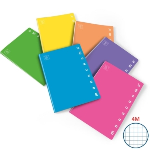 Quaderno a quadretti 4M PIGNA Monocromo Fluo A4 - 42 fogli - Assortito