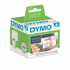 Etichette per Dymo LabelWriter permanenti - multiuso - 70x54 mm - Bianco - S0722440 (Rotolo da 320 etichette)