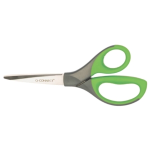 Forbici universali Q-Connect Elite Softgrip lame asimmetriche Grigio/Verde 21 cm