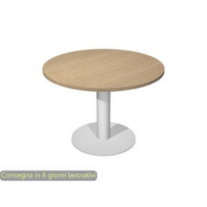 Tavolo riunione con gamba metallo Artexport Flex Ø100xh.73 cm Rovere/Grigio alluminio