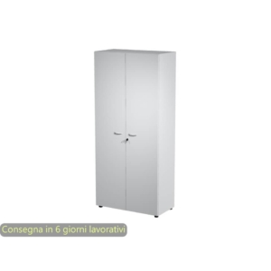 Armadio da ufficio alto Grigio con ante Artexport 2898 in melaminico - 90x45,8x200h
