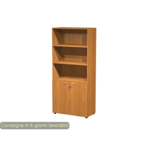 Armadio da ufficio Noce chiaro con ante basse Artexport 2898 in melaminico - 90x45,8x200h - con serratura