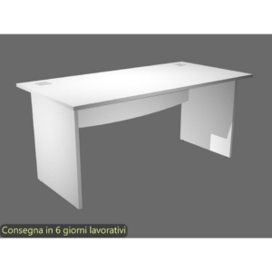 Scrivania con passacavi Bianca 180x80xH.73 cm Artexport Linea Flex - fianchi in melaminico