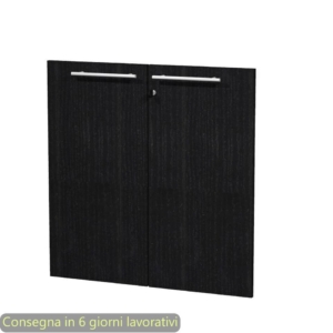 Coppia ante in melaminico per mobile basso Artexport Flora Nero venato - L80 H77 SP. 1,8 cm - 91067M/8