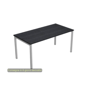 Scrivania da ufficio Nera venata Frassino Artexport Presto Venere Plus fianchi metallo 160x80x72,5 cm