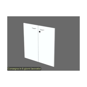 Coppia ante con serratura Artexport in melaminico per mobile basso Presto 80x67 cm Bianco - 60067/M/3
