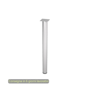 Supporto metallico per raccordo angolare scrivania Artexport Presto Ø6 cm - h 69,5 cm - effetto cromato