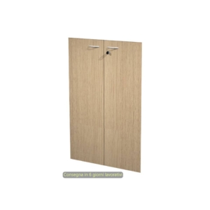 Coppia ante con serratura Artexport in melaminico per mobile medio Presto 80x115 cm Rovere - 60069/M/C