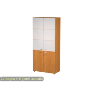 Armadio componibile Artexport 2898 - vetro e melaminico - L90 P45,8 H200 cm - Noce