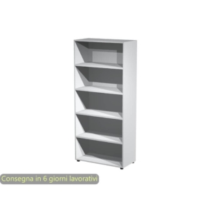 Libreria a giorno da ufficio Grigia Artexport 2898 in melaminico - 90x44x200h