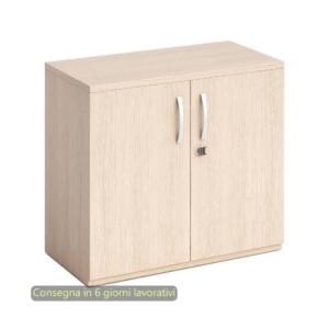 Mobile Open Space Artexport Bridge-Flex basso con ante - Rovere - 80x46x73 cm