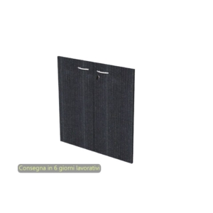 Coppia ante con serratura Artexport in melaminico per mobile basso Presto 80x67 cm Nero venato frassino - 60067/M/8