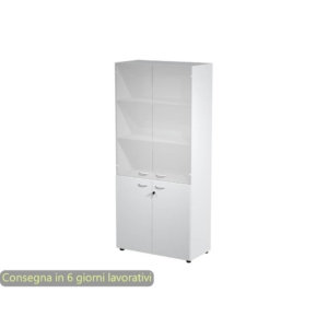 Armadio componibile Artexport 2898 - vetro e melaminico - L90 P45,8 H200 cm - Grigio