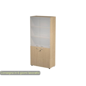 Armadio componibile Artexport 2898 - vetro e melaminico - L90 P45,8 H200 cm - Rovere