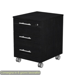 Cassettiera ufficio - Artexport Flora - Nero venato - 41,8x52x61,5 cm