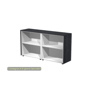 Coppia mobili bassi a giorno Artexport Flora Nero venato - L163 P43 H81,4 cm - 930C/8