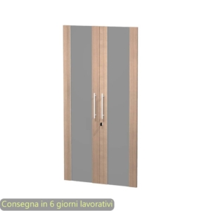 Coppia ante in vetro mobile medioalto Artexport Flora Noce arabis - L80 H153,8 SP. 1,8 cm - 91074M/K