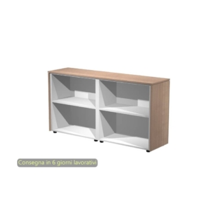 Coppia mobili bassi a giorno Artexport Flora Noce arabis - L163 P43 H81,4 cm - 930C/K