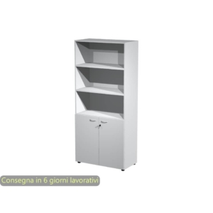 Armadio da ufficio Grigio con ante basse Artexport 2898 in melaminico - 90x45,8x200h - con serratura