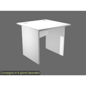 Scrivania con passacavi Bianca 80x80xH.73 cm Artexport Linea Flex - fianchi in melaminico