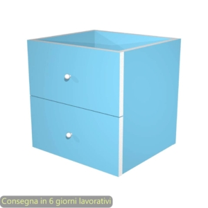 Coppia cassetti Libreria caselle Maxicube Artexport - Azzurro - 32,5x28,8x32,5 cm - 2c MaxC/A