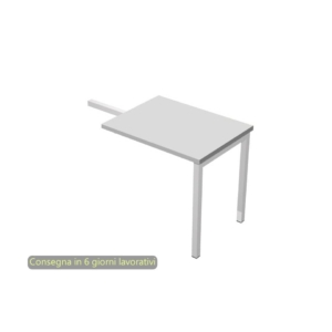 Allungo Scrivania da ufficio Presto - fianco metall. ponte - Grigia - 80x60x72,5 cm