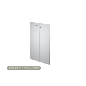 Coppia ante con serratura Artexport in melaminico per mobile medio Presto 80x115 cm Grigio - 60069/M/9