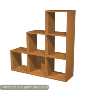 Libreria a giorno Maxicube Noce Artexport - 6 caselle scalare - 104,1x29,2x103,9 cm