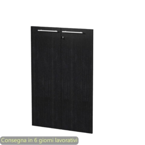 Coppia ante melaminico mobile medio Artexport Flora Nero venato - L80 H115,4 SP. 1,8 cm - 91069M/8