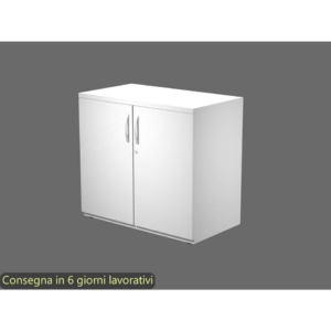 Mobile Open Space Artexport Bridge-Flex basso con ante - Bianco - 80x46x73 cm