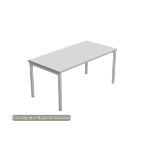 Scrivania da ufficio Presto Venere - fianco metall. ponte - Grigia - 180x80x72,5 cm
