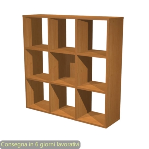 Libreria a giorno Maxicube Noce Artexport - 9 caselle - 104,1x29,2x103,9 cm