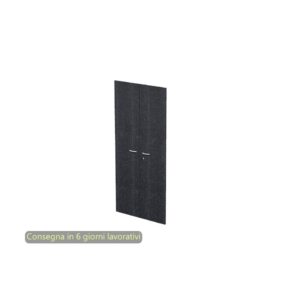 Coppia ante con serratura Artexport in melaminico per mobile alto Presto 80x175 cm Nero venato frassino - 60075/M/8