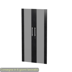Coppia ante vetro mobile medioalto Artexport Flora Nero venato - L80 H153,8 SP. 1,8 cm - 91074M/8