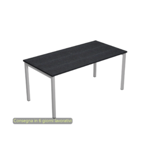 Scrivania da ufficio Nera venata Frassino Artexport Presto Venere Plus fianchi metallo 180x80x72,5 cm