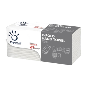 Asciugamani Interfogliati Papernet - Interfogliata a C - 2 veli pura Cellulosa - 23x32 cm - 400790 (fascetta da 152 fogli)