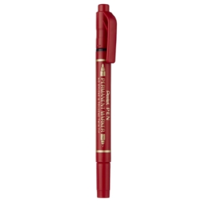 Pennarello indelebile doppia punta conica Pentel Twin Tip tratti F-M - Rosso