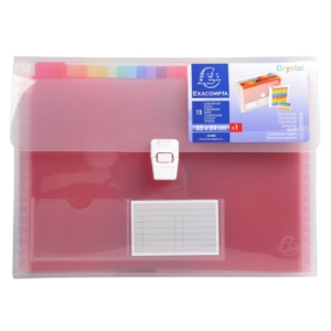 Classificatore Crystal Colours 33x25x3,5 cm - 13 scomparti - cristallo 55298E