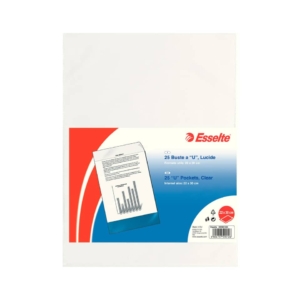 Buste a U Trasparenti in polipropilene Deluxe Esselte - 22x30 cm - 395901200 (conf.25)