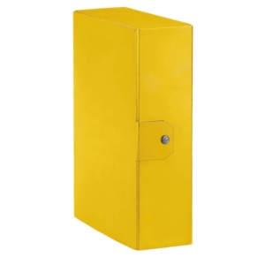 Scatole portaprogetti con bottone Delso Order Esselte - Dorso 10 - 25x35 cm - Giallo