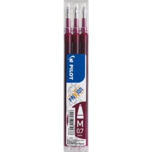 Refill penne a sfera Pilot Frixion Ball e Clicker 0,7 mm Rosso vino - 6852 (Set 3)
