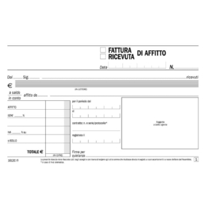 Blocco ricevute-fatture di affitto flex 10x16,8 cm - 50x2 copie autoricalcanti - 1612C0000