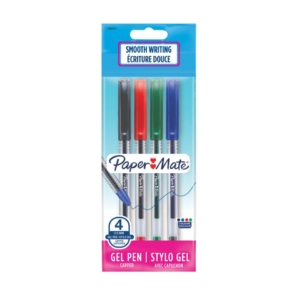 Penne gel con cappuccio Paper Mate PM Jiffy 0,5 mm Nero/Blu/Rosso/Verde - 2084411 (conf.4)