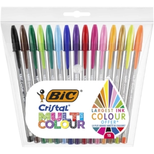 Penne a sfera con cappuccio BIC Cristal Large Multicolour 1,6 mm Assortito - 964899 (conf.15)