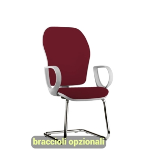 Sedia a slitta cromo HUBBLE GRAFIX UNISIT - ignifugo - Bordeaux